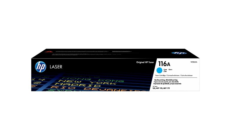 HP 116A (W2061A) Original Laser Toner Cartridge - Cyan - 1 Each - 700 Pages