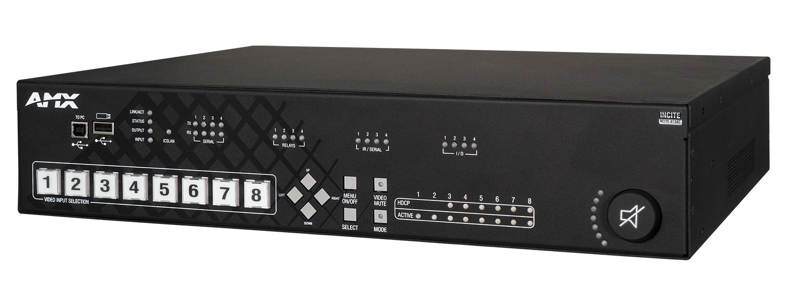 AMX Incite 813AC 8x1:3 switcher / scaler / audio DSP / audio power amplifie