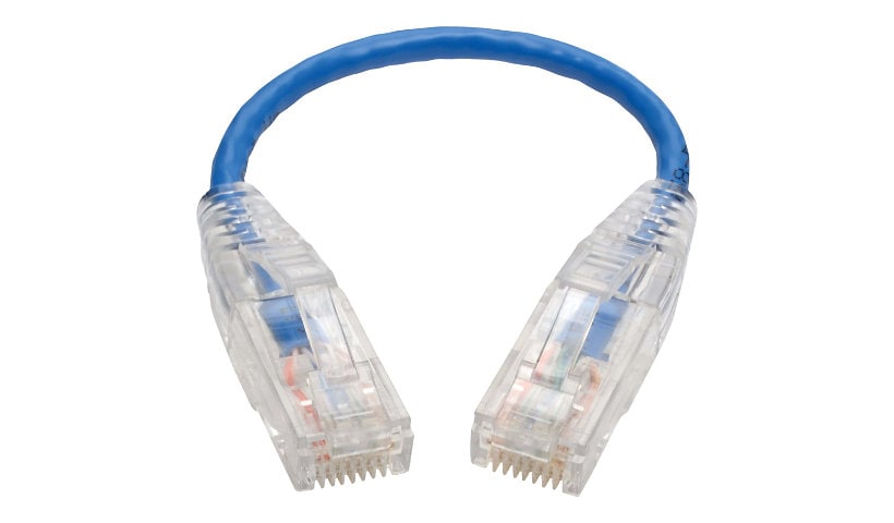 Eaton Tripp Lite Series Cat6 Gigabit Snagless Slim UTP Ethernet Cable (RJ45 M/M), PoE, Blue, 8-in. (20,32 cm) - patch
