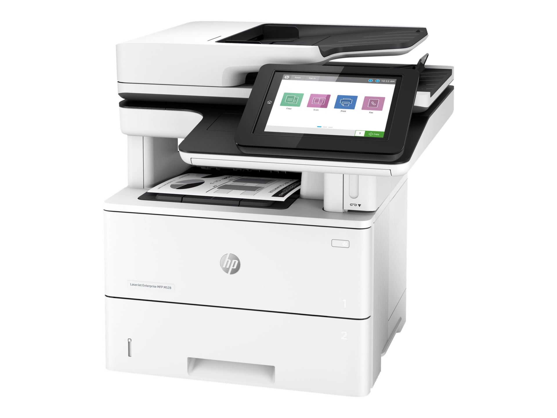HP LaserJet Enterprise M528 M528f Laser Multifunction Printer-Monochrome-Copier/Fax/Scanner-52 ppm Mono Print-1200x1200