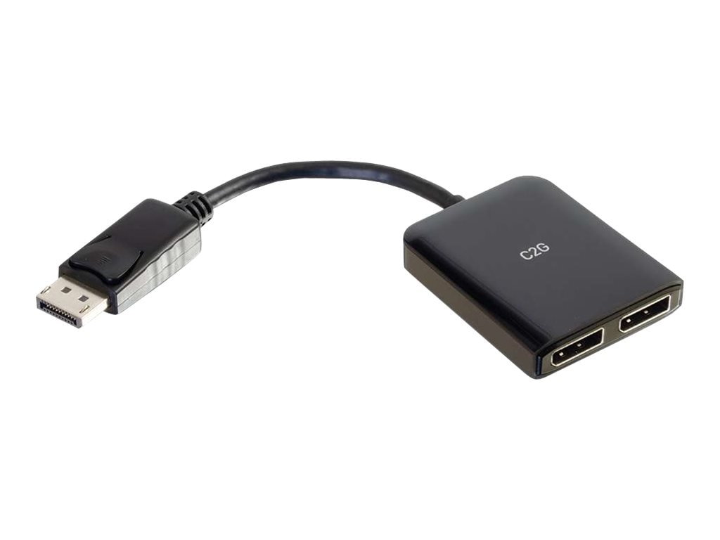 C2G 4K DisplayPort to Dual DisplayPort MST Hub - DisplayPort 1.2 to DisplayPort Splitter - M/F