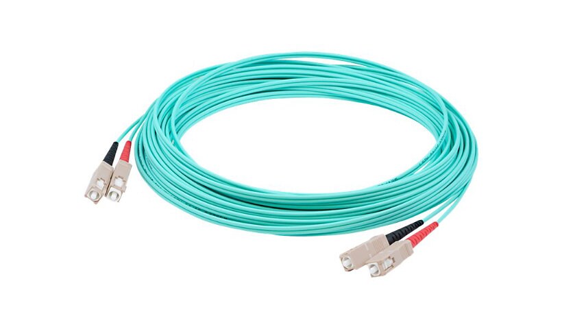 Proline 40m SC (M) to SC (M) Aqua OM4 Simplex Fiber OFNR Patch Cable