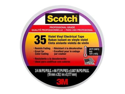 Scotch 35 electrical insulation tape - 0.75 in x 66 ft - violet