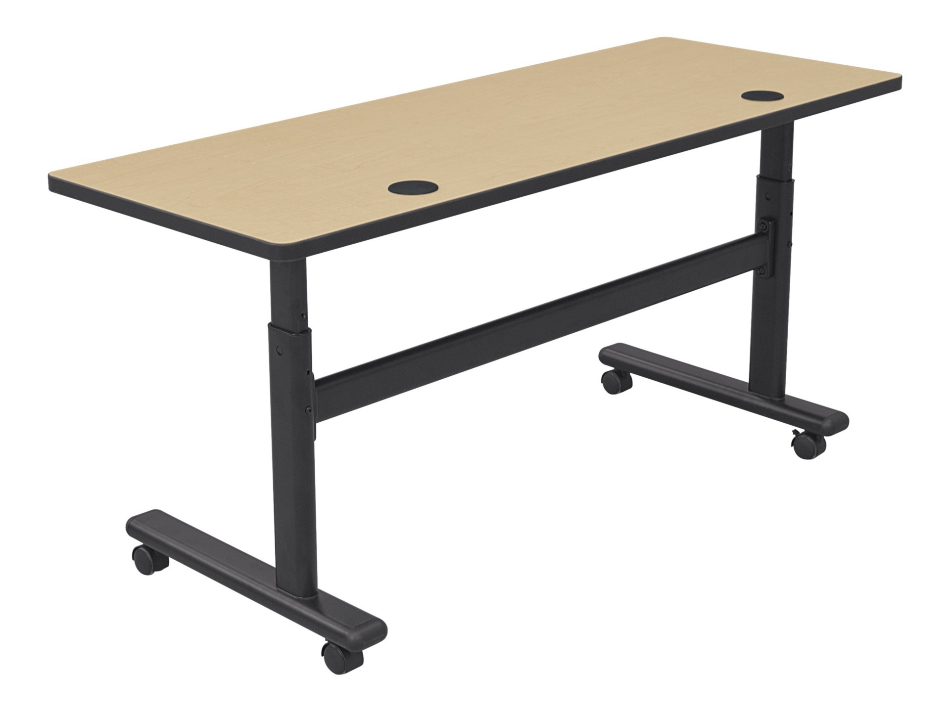 MooreCo Flipper - sit/standing desk - rectangular - fusion maple