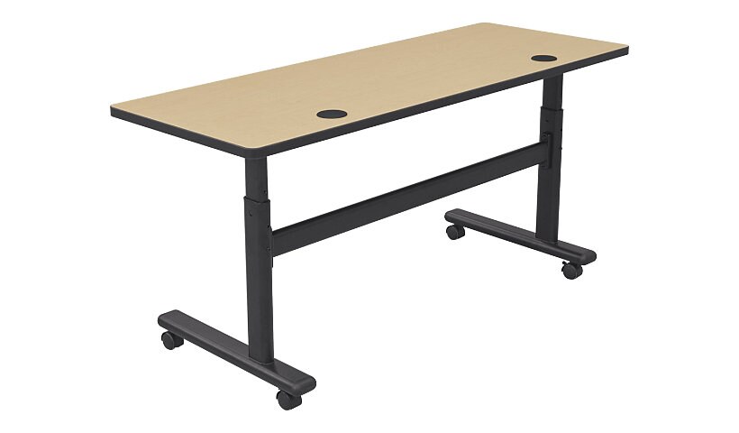 MooreCo Flipper - sit/standing desk - rectangular - fusion maple