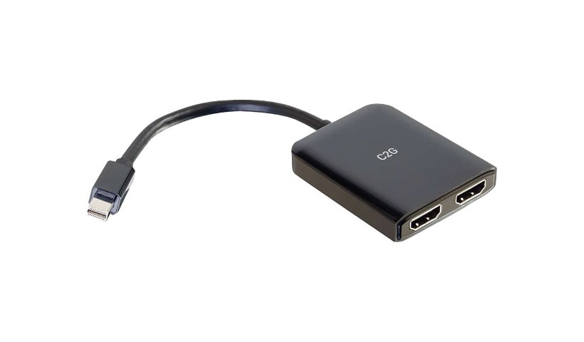 C2G Répartiteur de moniteur 4K Mini DisplayPort vers HDMI - Hub double moniteur - répartiteur vidéo/audio - 2 ports