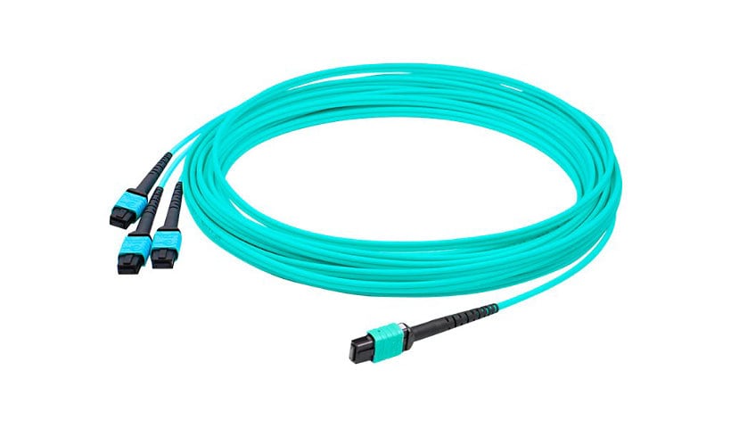 Proline 10m MPO (F)/3xMPO (F) 24-Strand Aqua OM3 Crossover Fanout Cable