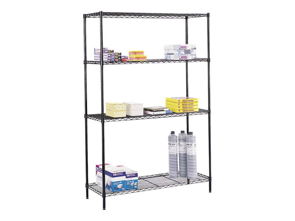 Safco Commercial - shelf rack - 4 shelves - black