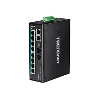 TRENDnet 10-Port Industrial Gigabit PoE+ DIN-Rail Switch, 8 x Gigabit PoE+