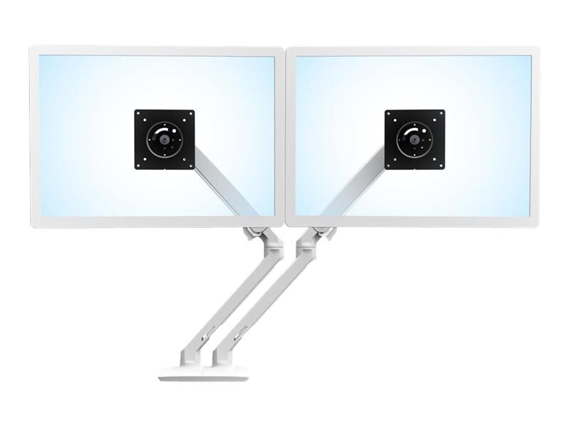Ergotron MXV Desk Dual Monitor Arm with Top Mount C-Clamp mounting kit - for 2 monitors - white