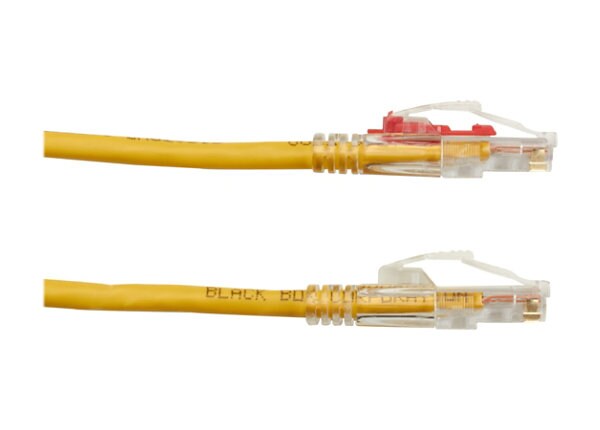 Black Box GigaBase 3 CAT5e 350-MHz Lockable Patch Cable (UTP) - Yellow - patch cable - 30 ft - yellow