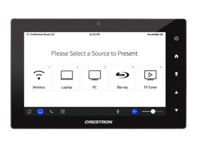 Crestron Touch Screen TSW-760-NC-B-S - control panel - smooth black