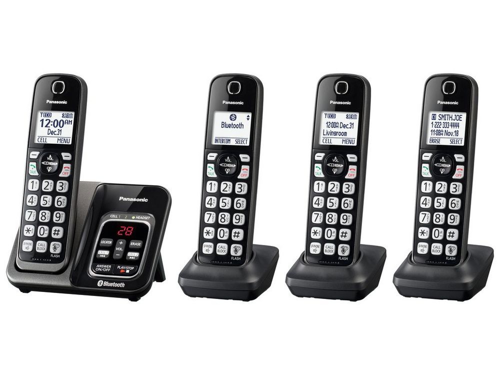 Panasonic Link2Cell KX-TGD564 - cordless phone - answering system - Bluetooth interface with caller ID/call waiting + 3