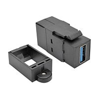Tripp Lite USB 3.0 Keystone Panel Mount Coupler F/F All in One Black - adaptateur USB - USB type A pour USB type A