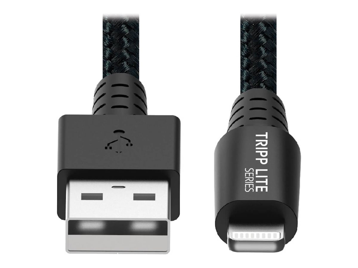 Thumbnail 3 of 5 for Eaton Tripp Lite Series Heavy-Duty USB-A to Lightning Sync/Charge Cable, UHMWPE and Aramid Fibers, MFi Certified - 3 ft.