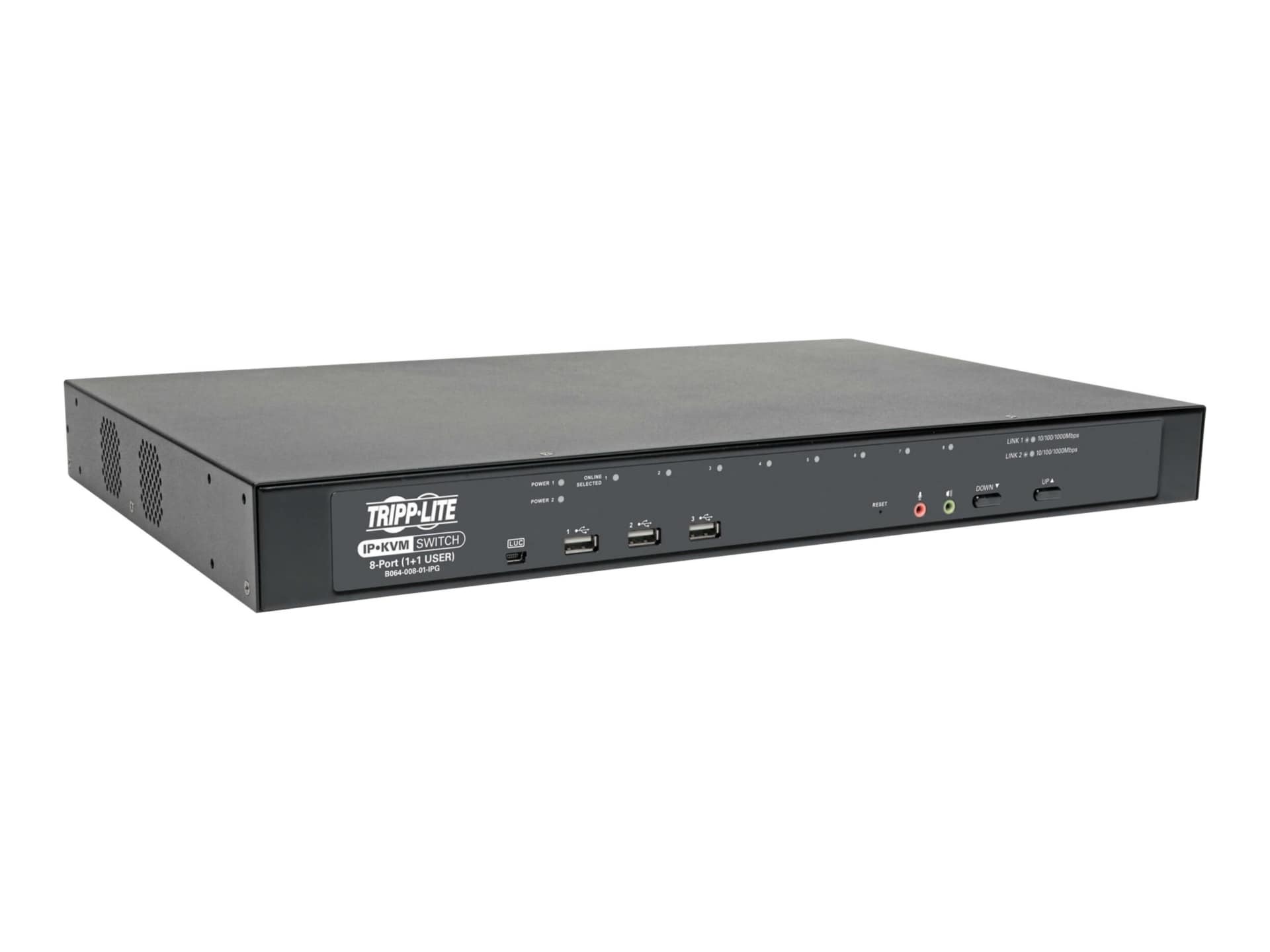 Tripp Lite 8-Port Cat5 KVM over IP Switch with Virtual Media - 1 Local & 1 Remote User, 1U Rack-Mount, TAA - KVM switch