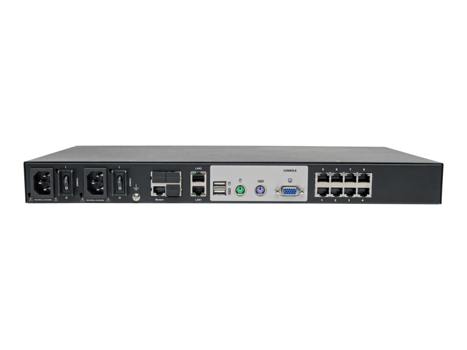 Thumbnail 3 of 5 for Eaton Tripp Lite series 8-Port Cat5 KVM over IP Switch with Virtual Media - 1 Local & 1 Remote User, 1U Rack-Mount, TAA