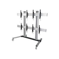 Tripp Lite Quad Screen Mobile TV Video Wall Cart Height-Adjustable 45-55in