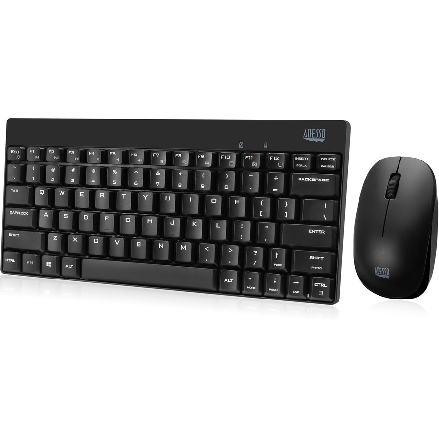 Adesso WKB-1100CB - Wireless Spill Resistant Mini Keyboard & Mouse Comb