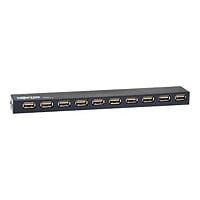 Tripp Lite 10-Port USB 2.0 Mobile Hi-Speed Hub Notebook Laptop Bus Power AC - concentrateur (hub) - 10 ports