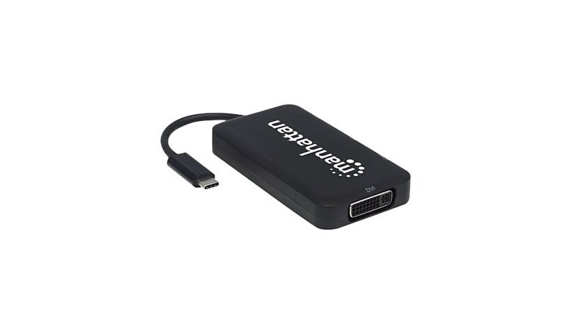 Manhattan USB-C Dock/Hub, Ports (x4): DisplayPort, DVI-I, HDMI or VGA, Note: Only One Port can be used at a time,