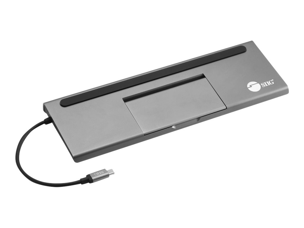 SIIG USB-C MST Video Docking Station with PD - docking station - USB-C - VGA, HDMI, DP - GigE