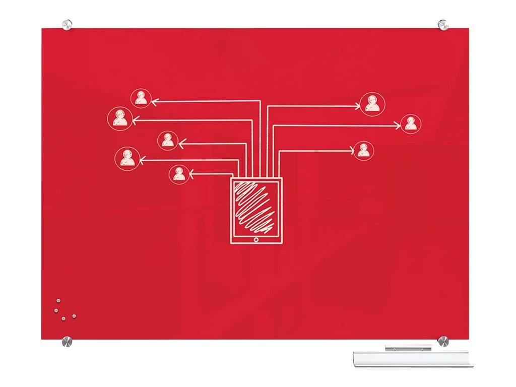 MooreCo Visionary Hierarchy whiteboard - 47.2 in x 70.9 in - deep red