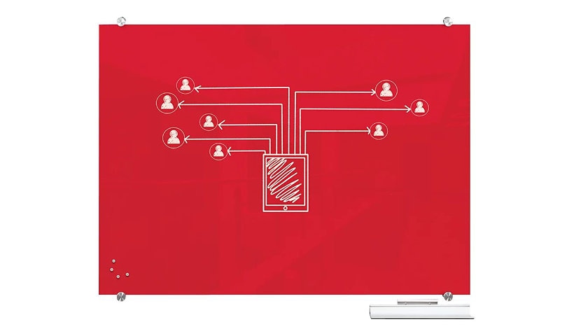 MooreCo Visionary Hierarchy whiteboard - 47.2 in x 70.9 in - deep red