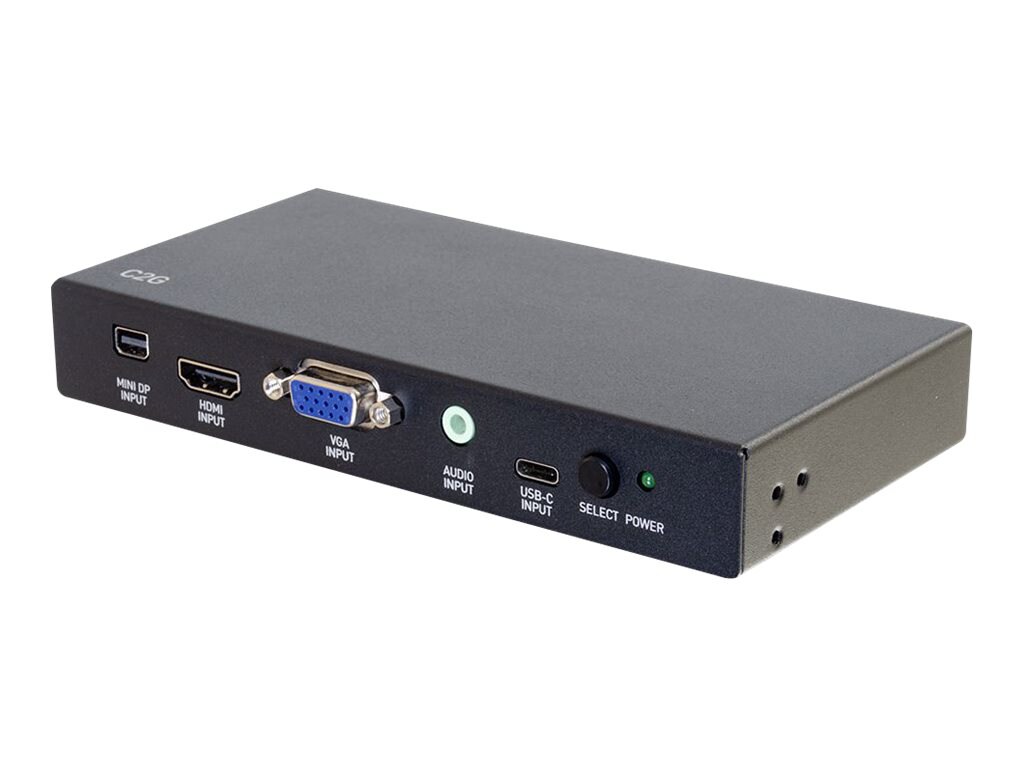 C2G 4K HDMI Adapter Switch - HDMI to HDMI, USB C, Mini DisplayPort and VGA - 4K 60Hz