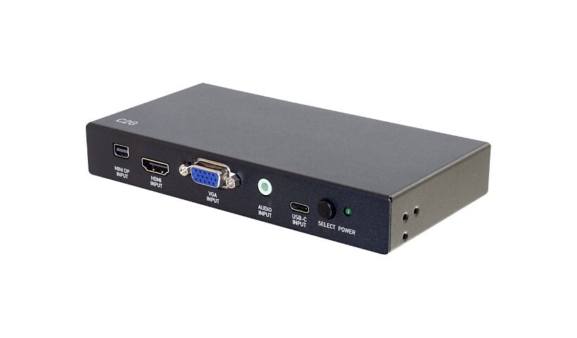 C2G 4K HDMI Adapter Switch - HDMI to HDMI, USB C, Mini DisplayPort and VGA - 4K 60Hz