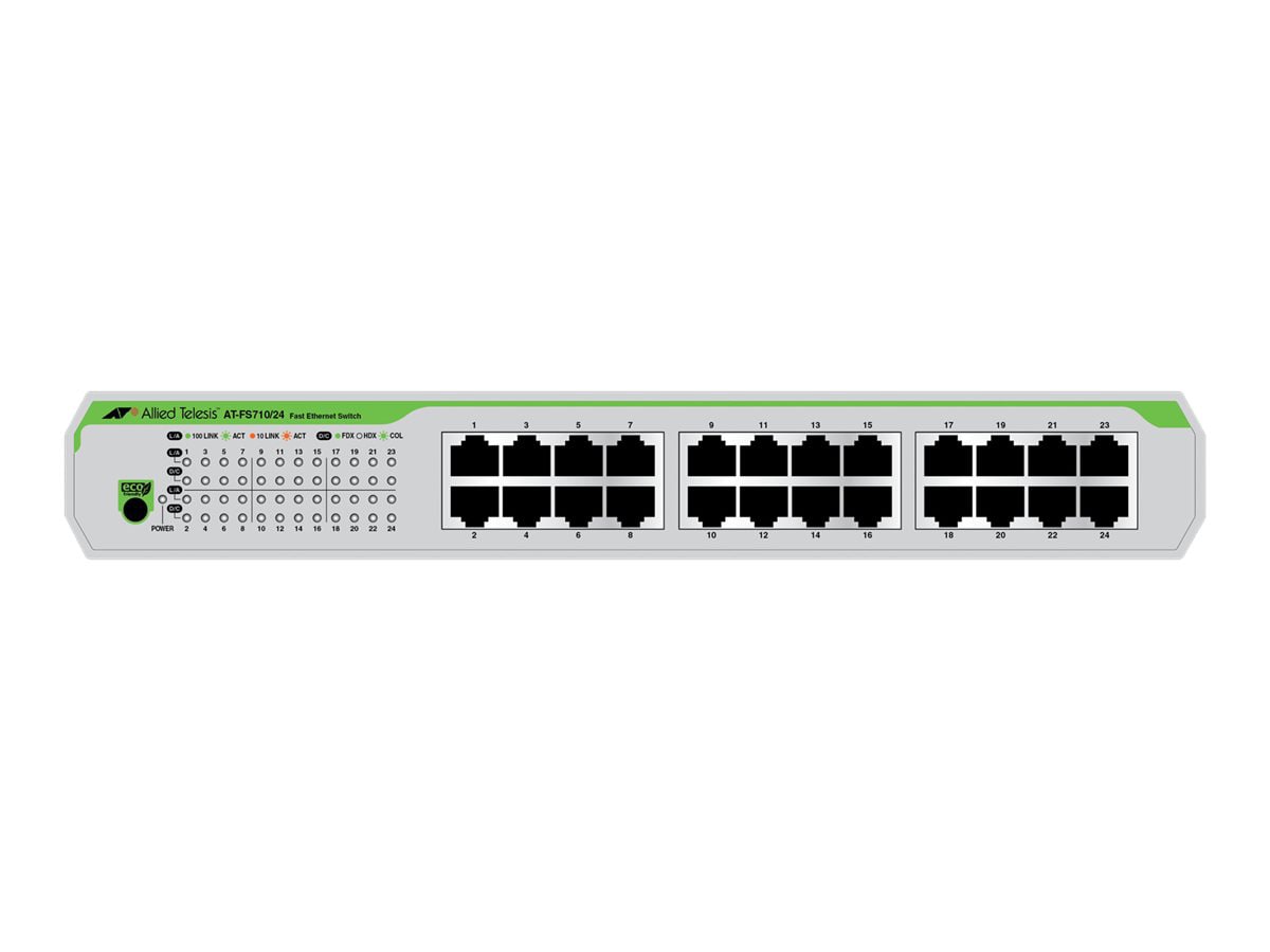 Allied Telesis CentreCOM AT-FS710/24 - switch - 24 ports - unmanaged - rack-mountable