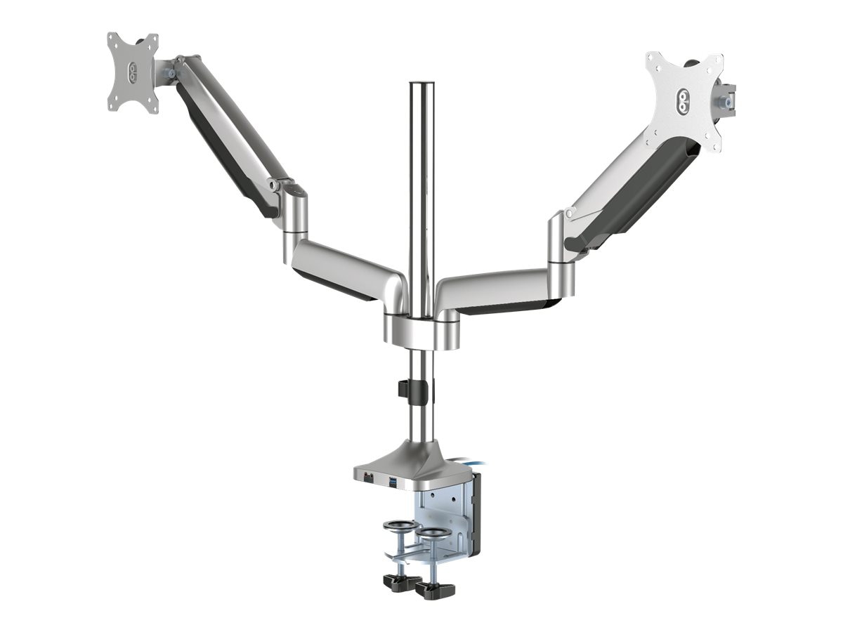 SIIG Dual Monitor Gas Spring Desk Mount with USB Port - 13" to 32" - mounti