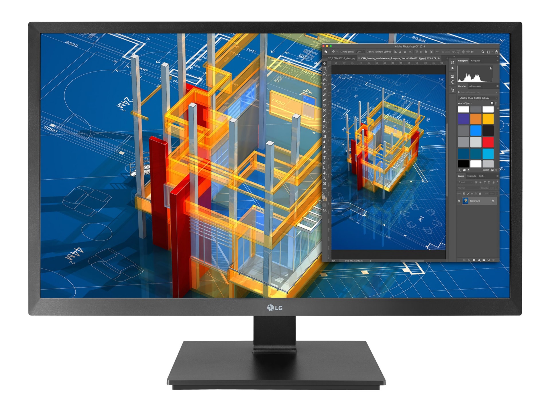 27'' IPS FHD Monitor with Adjustable Stand & Built-in Speakers & Wall  Mountable