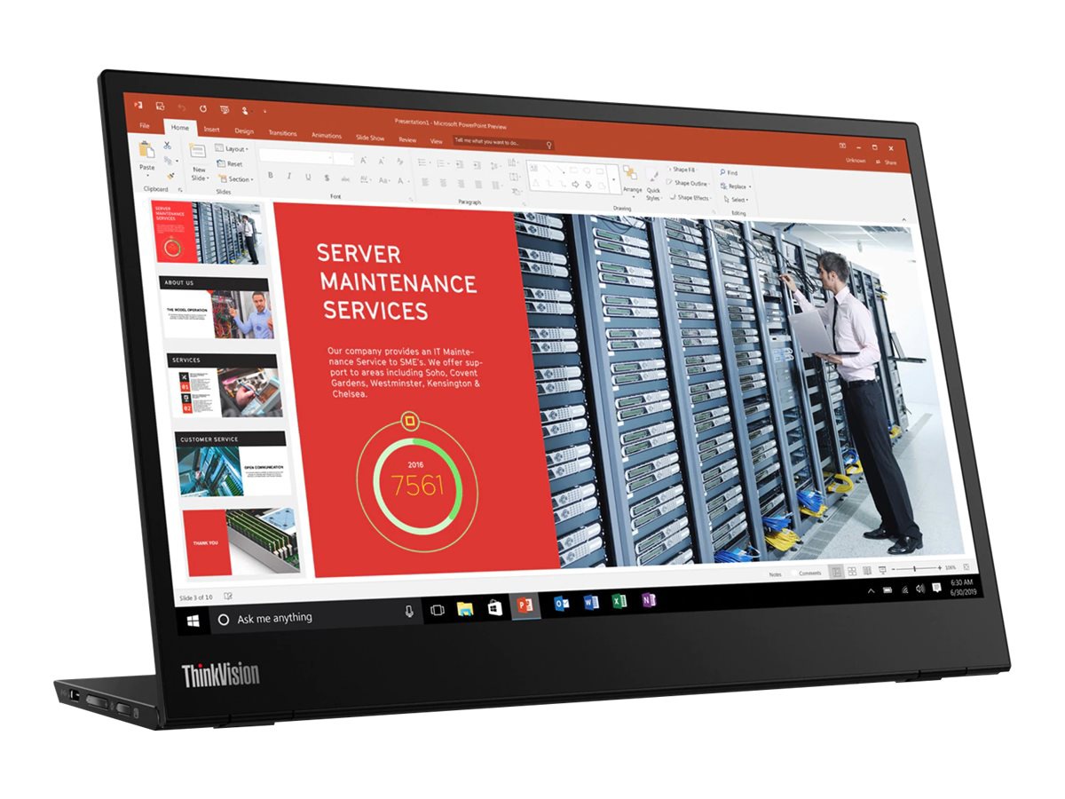 Thumbnail 2 of 8 for Lenovo ThinkVision M14 - LED monitor - Full HD (1080p) - 14"