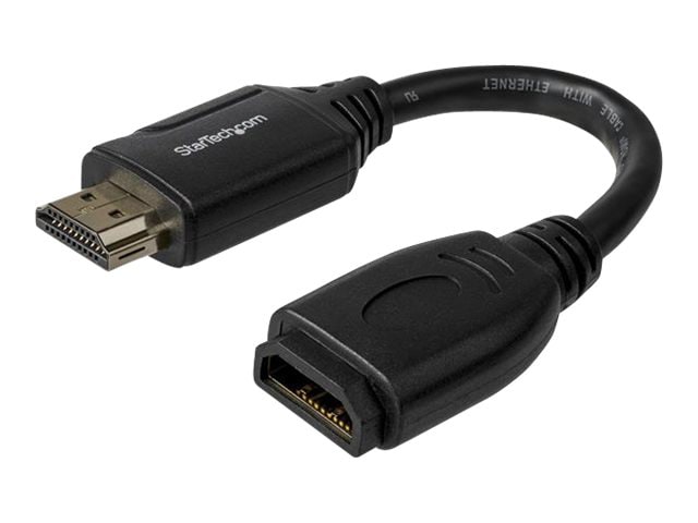 StarTech.com 6"/15cm HDMI Port Saver Cable, 4K 60Hz High Speed HDMI 2.0 Extension Cable with Ethernet, HDMI Male to