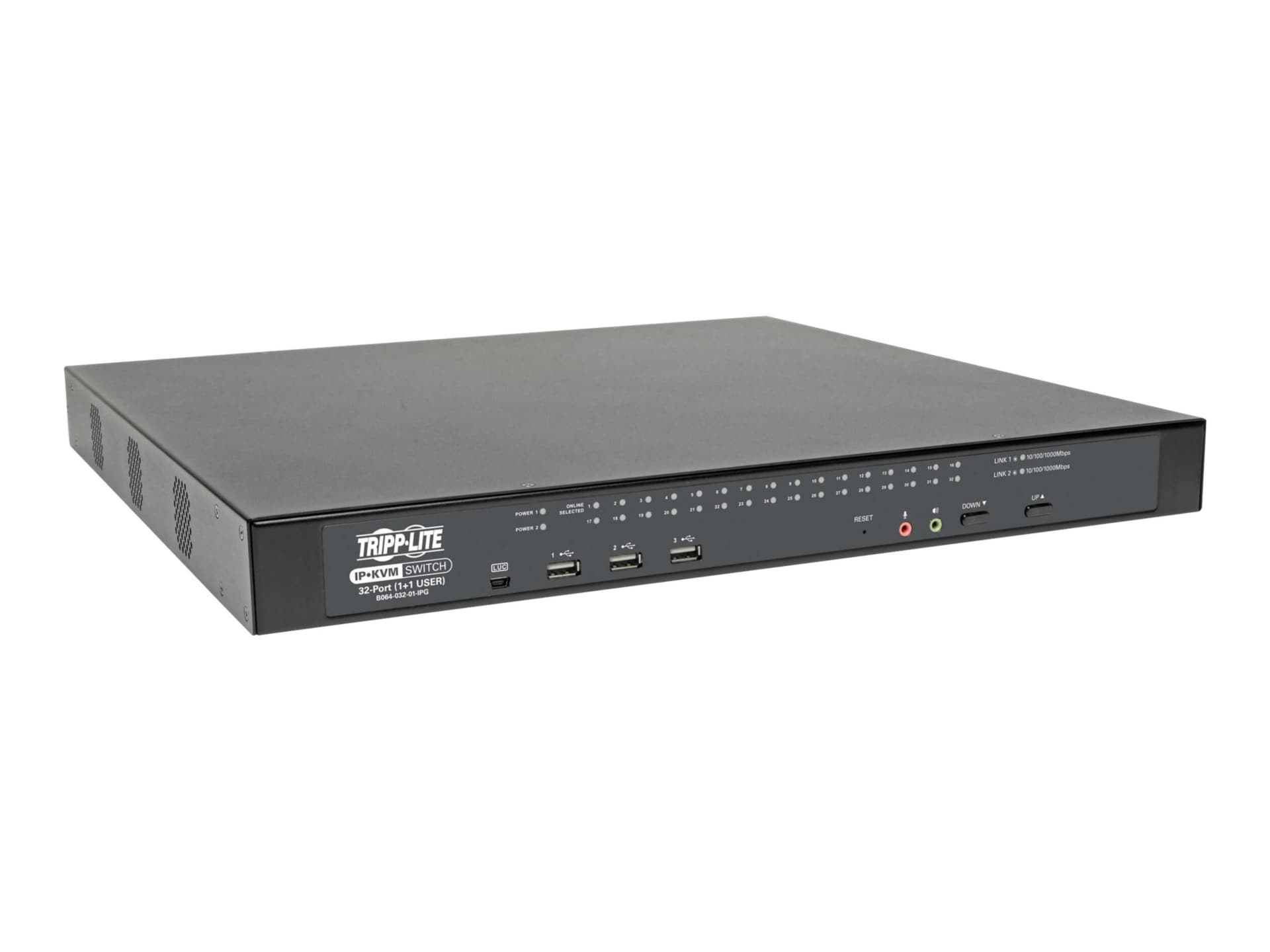 Tripp Lite Cat5 KVM Switch Over IP 32-Port w/Virtual Media 2 Users 1URM TAA - KVM switch - 32 ports - rack-mountable -