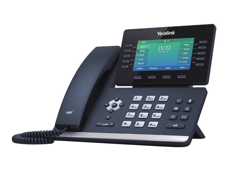 Yealink SIP-T54W - VoIP phone - with Bluetooth interface with caller ID - 3-way call capability