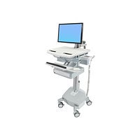 Ergotron StyleView Electric Lift Cart with LCD Arm, LiFe Powered, 1 Drawer (1x1) - cart - open architecture - for LCD