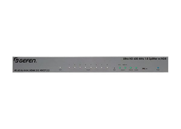 Gefen Ultra HD 600 MHz 1:8 Splitter for HDMI w/ HDR - video/audio splitter - 8 ports - rack-mountable
