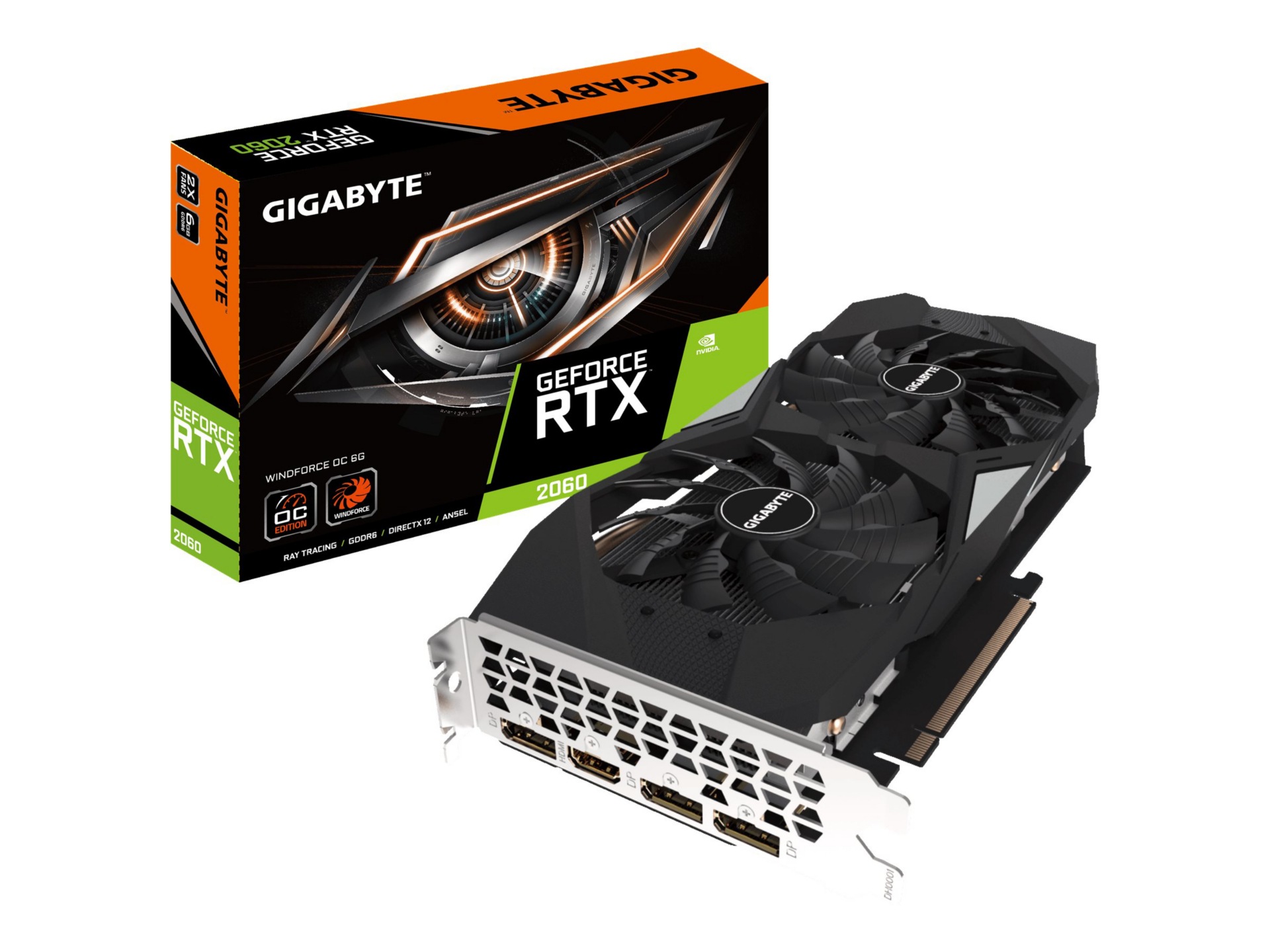 Gigabyte GeForce RTX 2060 WINDFORCE OC 6G (rev. 2.0) - graphics card - GF R