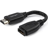 StarTech.com 6in HDMI Port Saver Cable, 4K 60Hz High Speed HDMI 2.0 Extension Cable (M/F) w/Ethernet