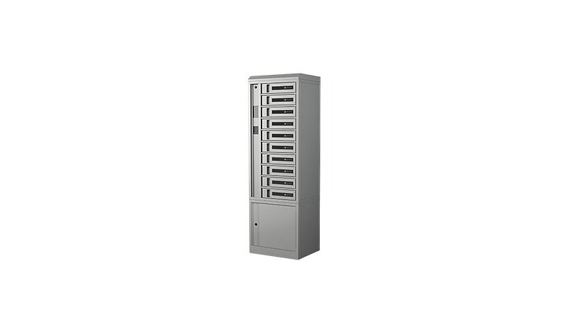 Bretford TechGuard Connect - cabinet unit - for 10 notebooks/tablets/cellular phones - platinum