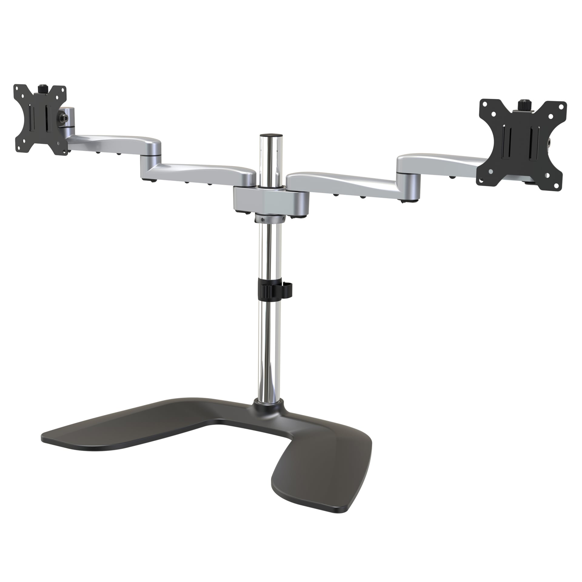 StarTech.com Dual Monitor Stand - Adjustable Ergonomic Desktop Monitor  Mount - 32 inch VESA - Silver - ARMDUALSS - Monitor Stands 