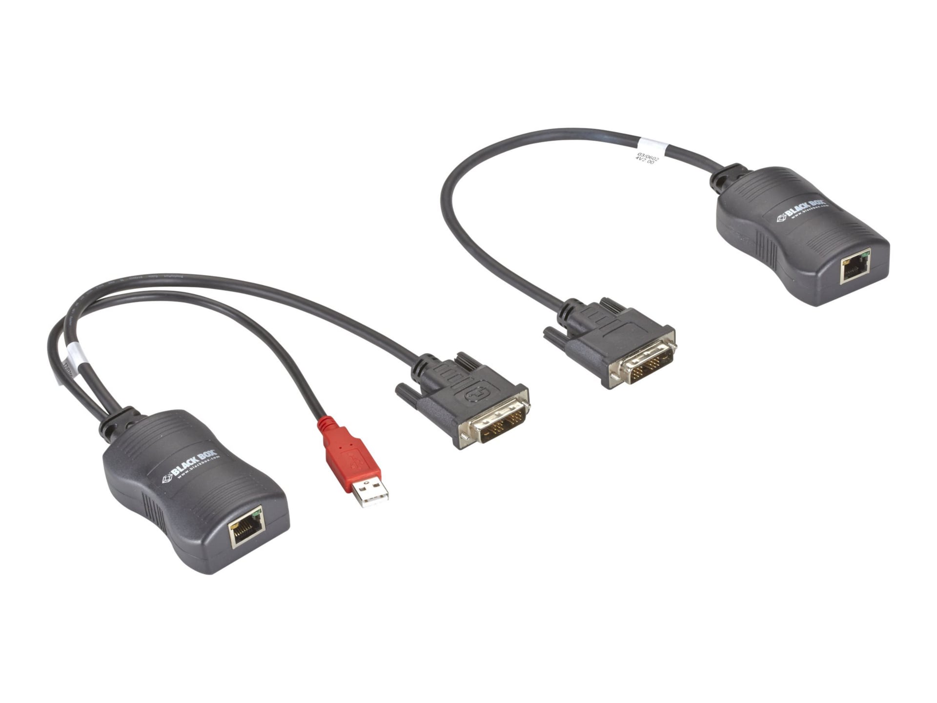 Black Box Line-Powered Extender DVI over CATx - Kit - video extender - TAA Compliant