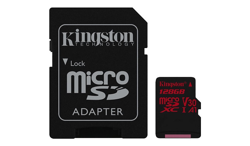 Kingston Canvas React - flash memory card - 128 GB - microSDXC UHS-I