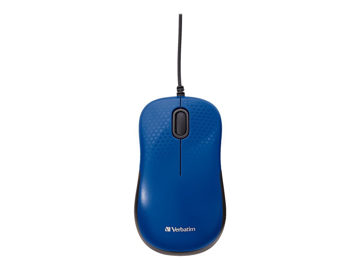 Verbatim Silent Corded Optical Mouse - Blue