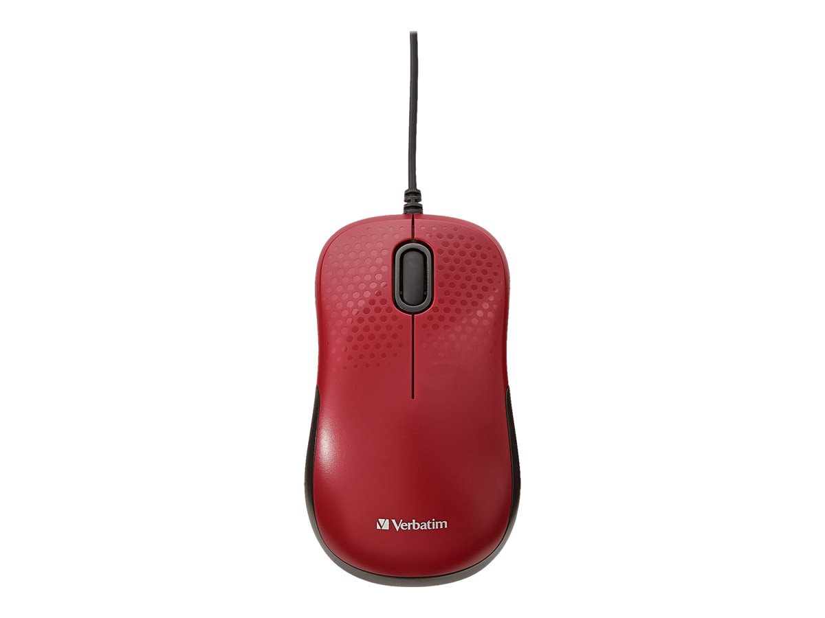Verbatim Silent Corded Optical - mouse - USB - red