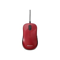 Verbatim Silent Corded Optical Mouse - Red