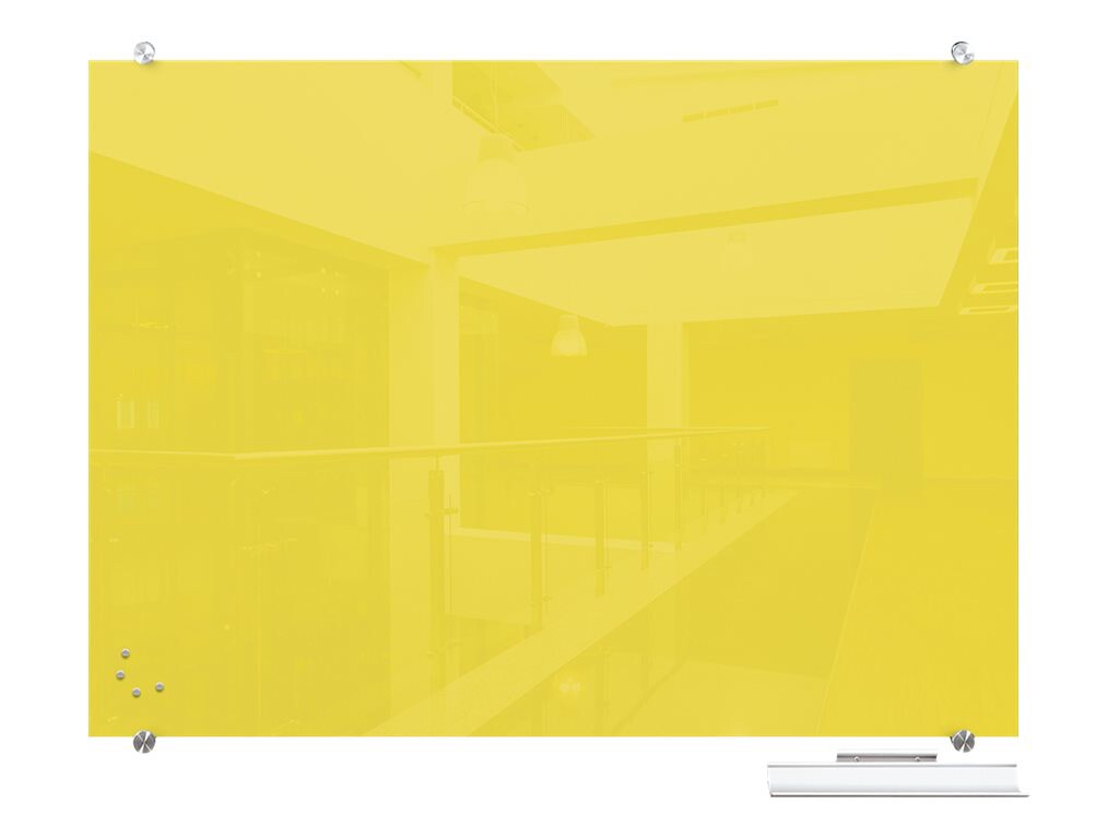 MooreCo Visionary Hierarchy Magnetic Glass Board - Yellow
