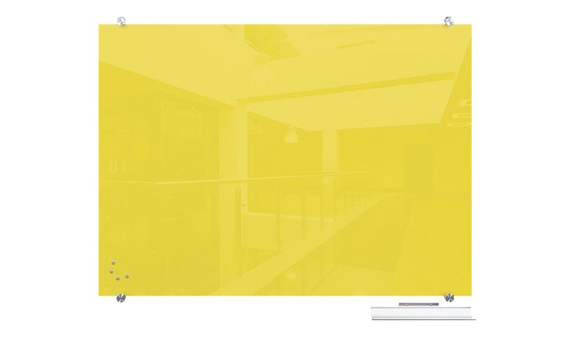 MooreCo Visionary Hierarchy Magnetic Glass Board - Yellow